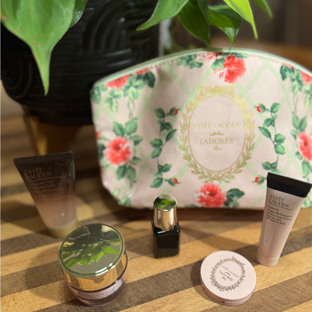 Estee Lauder x Ladurée Floral Cosmetic Bag Set